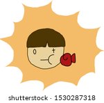 just simple punch on the face.vector illustration