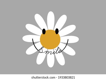 just smile daisy flower vector