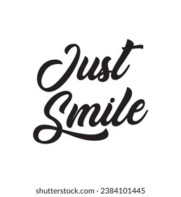 just smile text on white background.