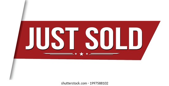 Just sold banner design on white background, vector illustration