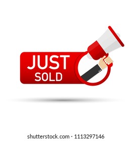 just sold icon. Vector stock illustration.