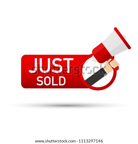just sold icon. Vector stock illustration.