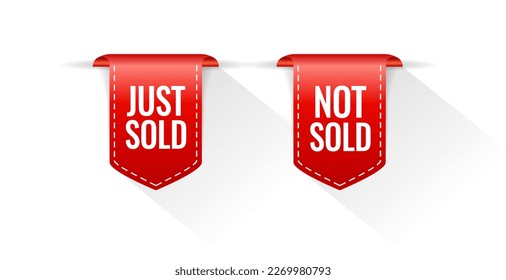 Just sold and Not sold vector tags set isolated on white background