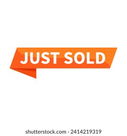 Just Sold Orange Ribbon Rectangle Shape For Promotion Sale Information Business Marketing Social Media Announcement
