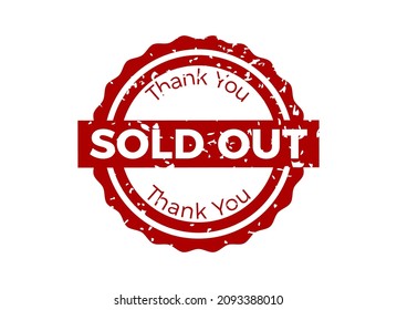 Just sold rubber stamp isolated on white background, just sold imprint. Premium Quality, flash sale stamp logo. 