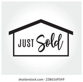 Just sold sign for marketing design. Vector stock illustration.