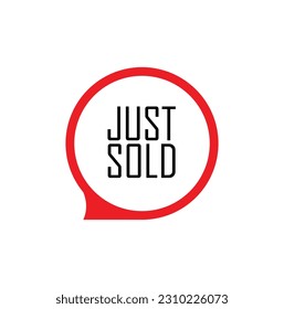 just sold sign on white background