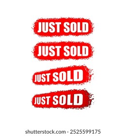just sold stamps set design vector