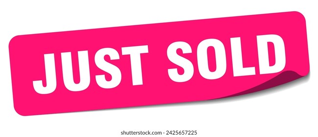 just sold sticker. just sold rectangular label isolated on white background