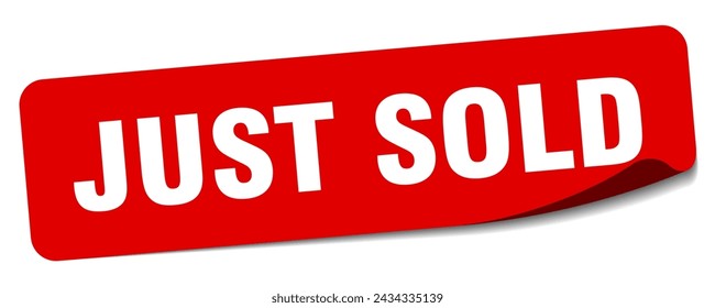 just sold sticker. just sold rectangular label isolated on white background