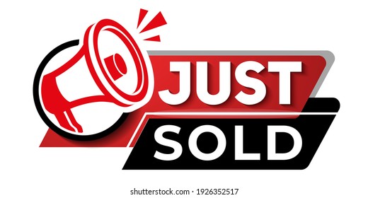 Just Sold Vector Banner With Loudspeaker
