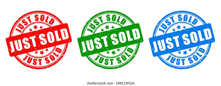 Just sold vector stamps set isolated on white background, recently sold item