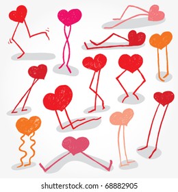 Just Some Funny Hand Drawn Hearts Colorful