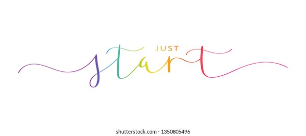 JUST START brush calligraphy banner