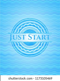 Just Start water representation emblem.