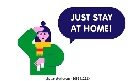 Just stay at home background illustration vector