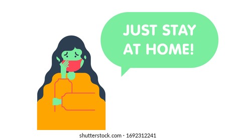 Just stay at home background illustration vector