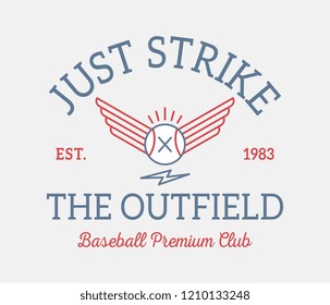 Just strike the outfield is a vector illustration about sport
