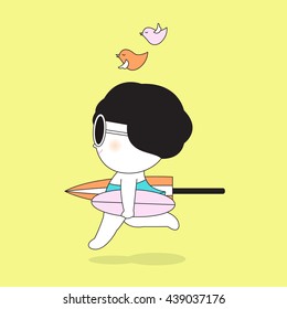 I Am Just A Summer Kind Of Girl Card illustration