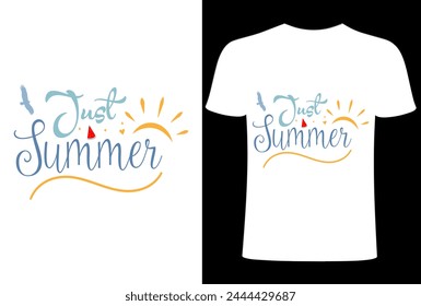 Just Summer T- shirt Design, Shady beach Summer -shirt Sunshine on my Mind, Summer vibes, Sun, fashion ,print vector-shirt Design.