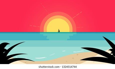 just sunset sea