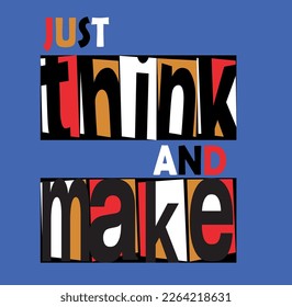 just think and make colorful text retro