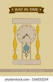 just in time design  over beige background vector illustration