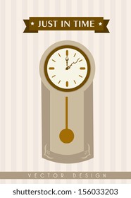 just in time design  over lineal background vector illustration