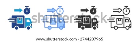 Just In Time Distribution icon set multiple style collection
