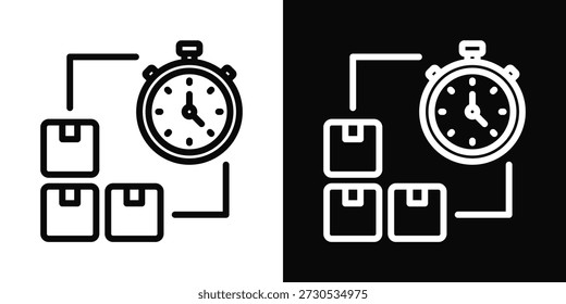 Just In Time Icon White And Black Background Style