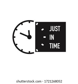 Just in time logo icon isolated on white background. Vector illustration.