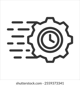 Just In Time Outline Icon Vector Illustration