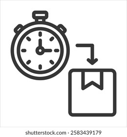 Just In Time Outline Icon Vector Illustration