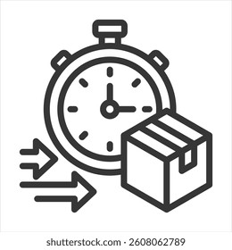 Just In Time Outline Icon Vector Illustration
