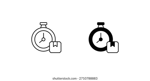 Just In Time-Set-Symbol auf weißem Hintergrund, Vektorgrafik