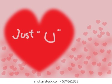 just U in red heart