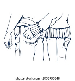 Just us vector illustration of a loving couple