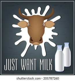 just want milk cow and bottle
