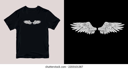 just wings t-shirt stylish and clothing printable trendy tshirt design. print, industrial products. global swatch