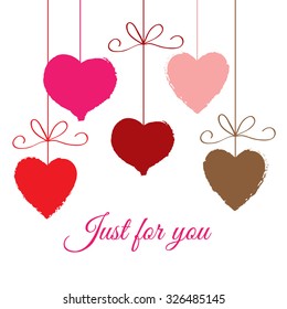 Just For You Card With Cute Heart Shape To Your Special One