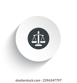 Justice 3D icon button vector isolated on white background.