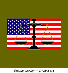 justice in the american flag design vector