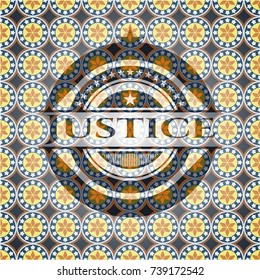 Justice arabesque style badge. arabic decoration.