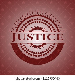 Justice badge with red background