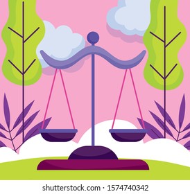 justice balance politics election democracy voting vector illustration