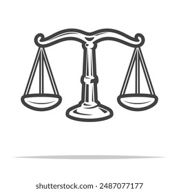 Justice balance scale icon transparent vector isolated