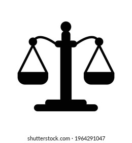 Justice balance scales icon vector sign and symbols.