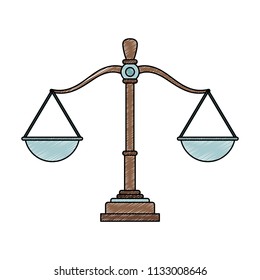 Justice balance symbol scribble