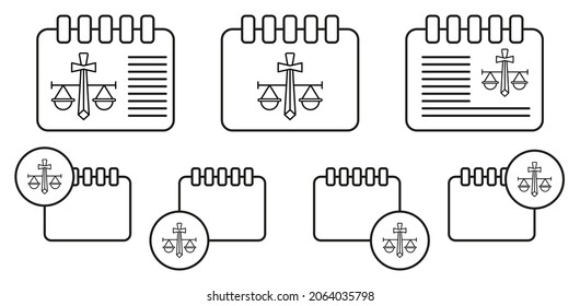 Justice, balance vector icon in calender set illustration for ui and ux, website or mobile application