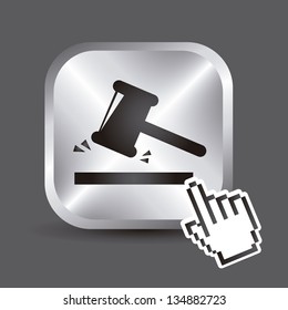 justice button over gray background. vector illustration